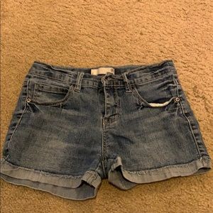 Light blue jean shorts